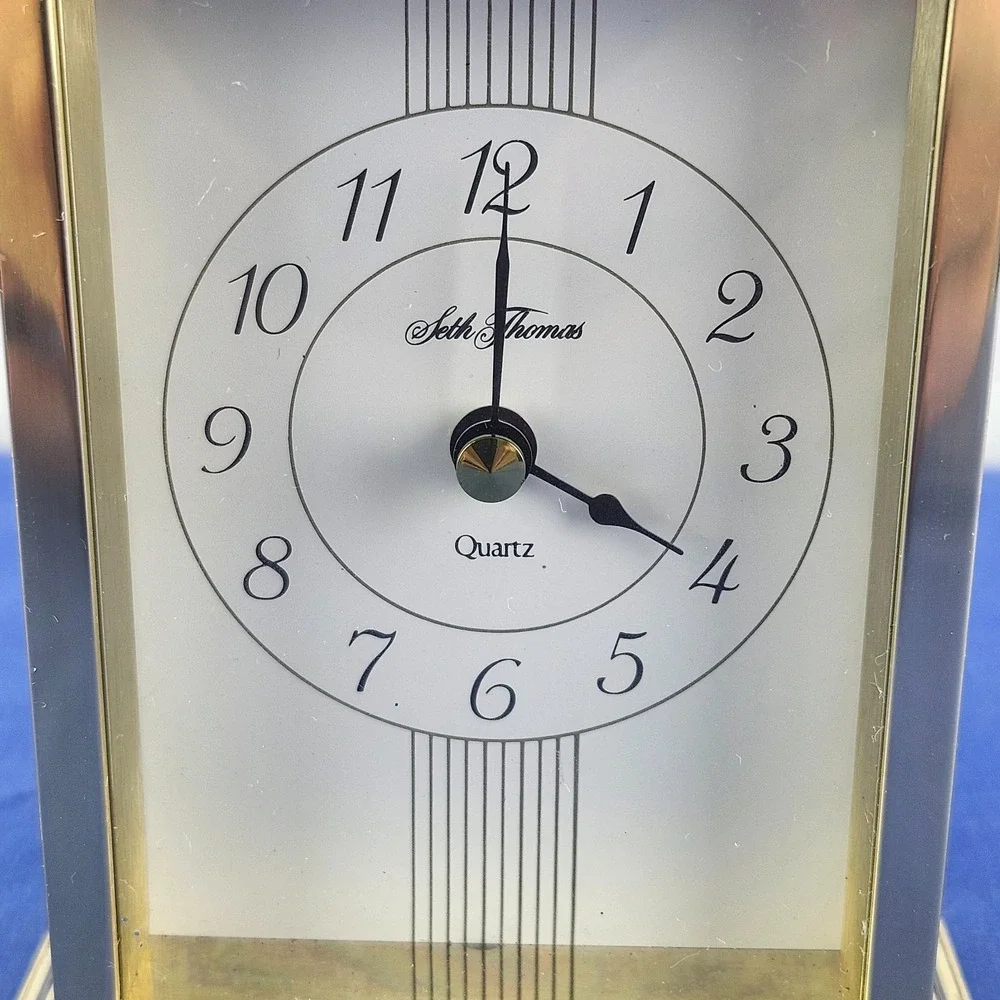 Vintage Seth Thomas CHERISH No. 242 Elegant Gold‎ Tone Mantel Shelf Table Clock